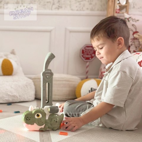 WOOPIE Elektryczna Ciuchcia Lokomotywa do Klocków Domino Dinozaur Zielony - ZESTAW 8 SZT. WOOPIE Elektryczna Ciuchcia Lokomotywa do Klocków Domino Dinozaur Zielony - ZESTAW 8 SZT.