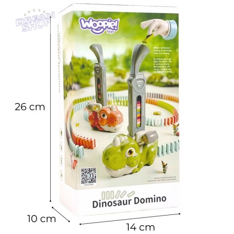 WOOPIE Elektryczna Ciuchcia Lokomotywa do Klocków Domino Dinozaur Zielony - ZESTAW 8 SZT. WOOPIE Elektryczna Ciuchcia Lokomotywa do Klocków Domino Dinozaur Zielony - ZESTAW 8 SZT.