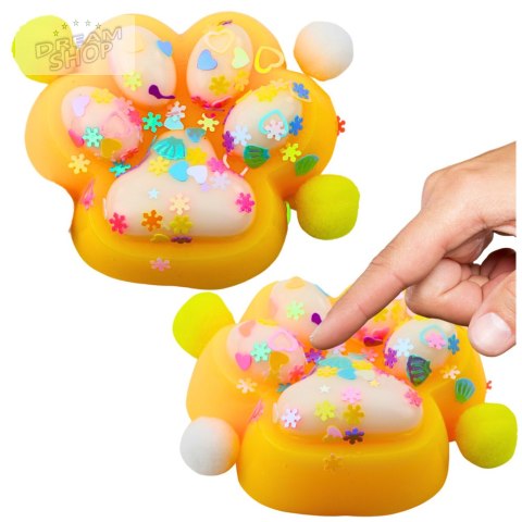 Gniotek Kocia Łapka Antystresowa Sensoryczna Squishy Żółta