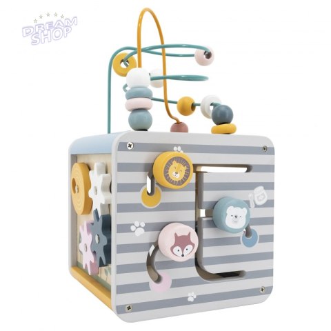 Viga PolarB Activity Box Drewniane Edukacyjne Centrum Gier 5w1 kostka