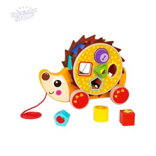 TOOKY TOY Duży Drewniany Sorter Jeż Do Ciągnięcia 2w1