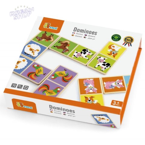 Drewniana gra Domino Farma Viga Toys 28 elementów