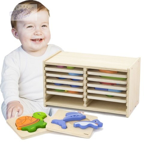 Viga Toys Puzzle drewniane 12 plansz